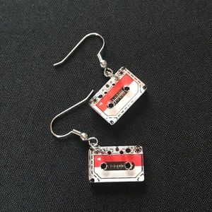 Cassette tape earrings